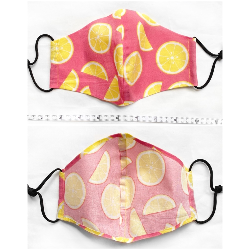 Handmade Face Mask - Hot Pink Lemons - Picture 2 of 4